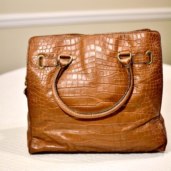 Michael Kors Authentic Hamilton Crocodile Satchel - Picture 3 of 9